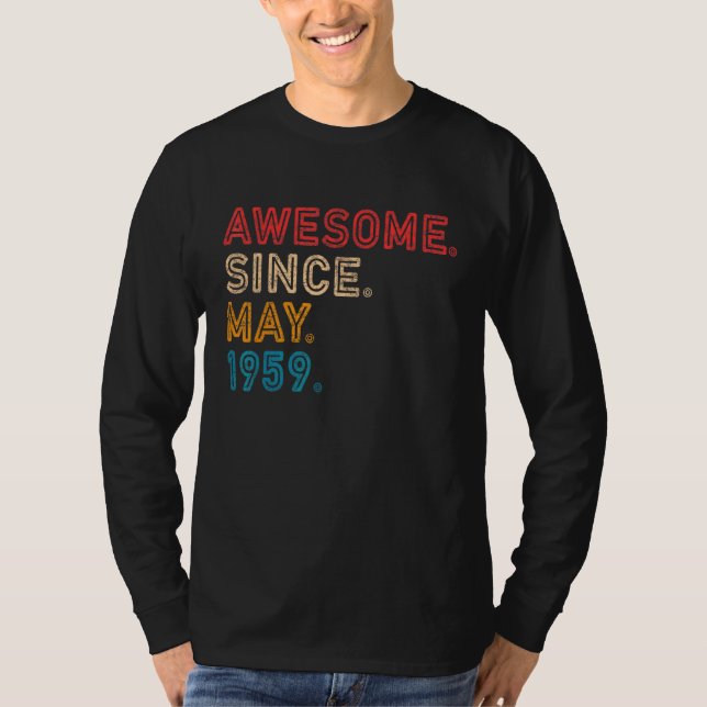 Camiseta 63.º cumpleaños increíble desde mayo de 1959 63 añ (Anverso)