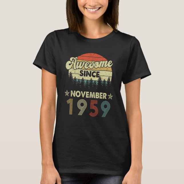 Camiseta 63.º cumpleaños increíble desde noviembre de 1959  (Anverso)