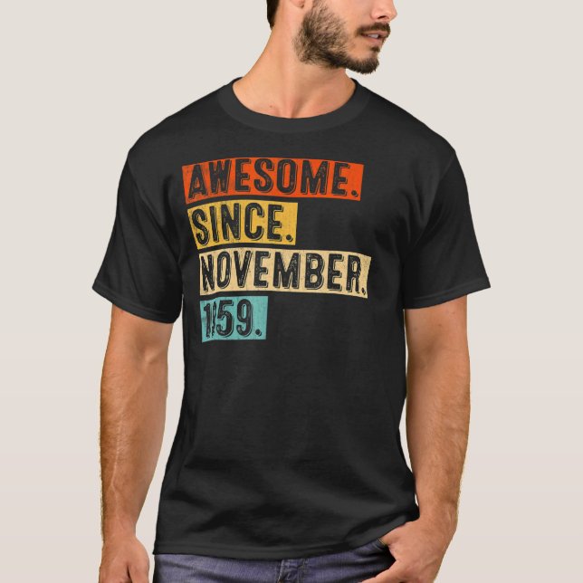 Camiseta 63.º cumpleaños increíble desde noviembre de 1959  (Anverso)