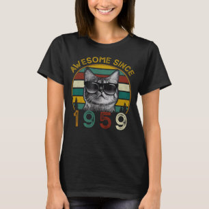 Camiseta 63.º Gato de Vintage de Cumpleaños 63 años asombro