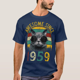 Camiseta 63.º Gato de Vintage de Cumpleaños 63 Años Gracios