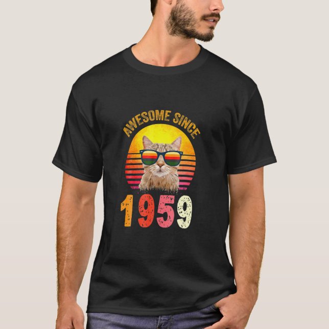 Camiseta 63.º Gato Vintage desde 1959 (Anverso)