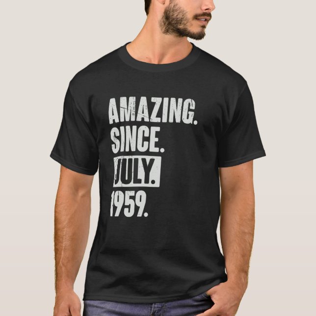 Camiseta 63 años de edad 63 años asombrosamente desde julio (Anverso)