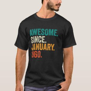 Camiseta 63 años de edad asombrosa desde enero de 1960 63er