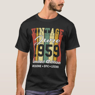Camiseta 63 Años Vintage Junio 1959Edición Limitada 63ª