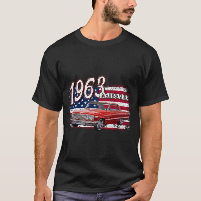 Camiseta 63 Impala Lowrider Ss 4 De Julio Estadounidense (Anverso)