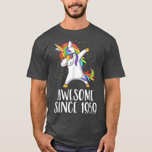 Camiseta 63rd birthday, unicorn dab, Awesome since 1959