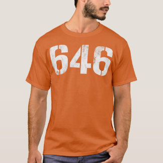 Camiseta 646 Texto blanco vintage