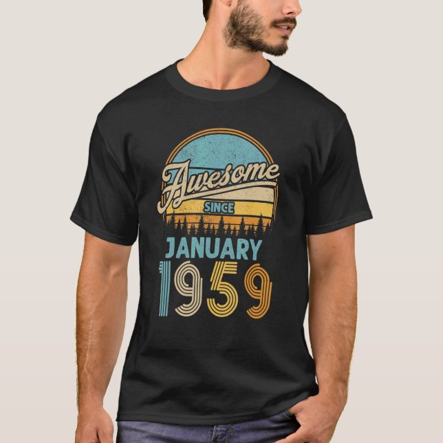 Camiseta 64 años de edad asombrosa desde enero de 1959 64º  (Anverso)