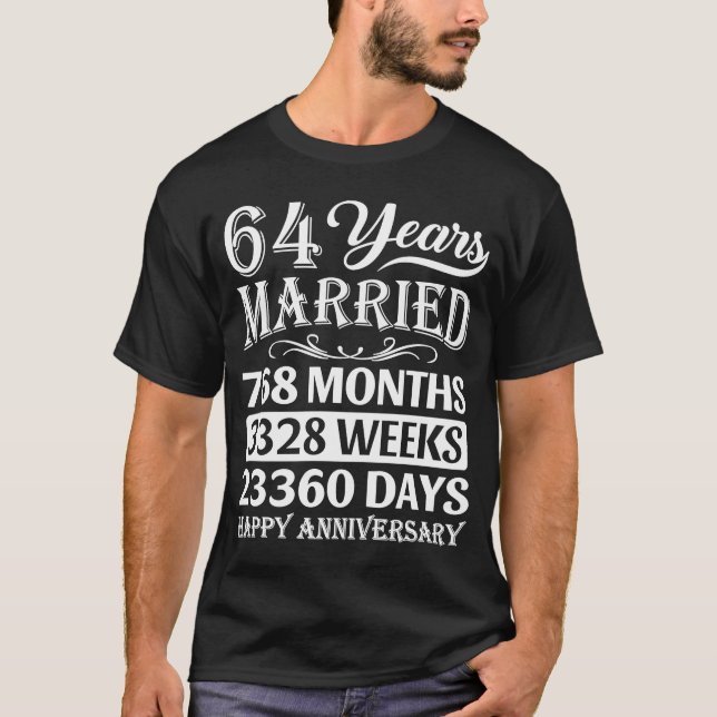 Camiseta 64 años de matrimonio feliz 64° aniversario del Bo (Anverso)