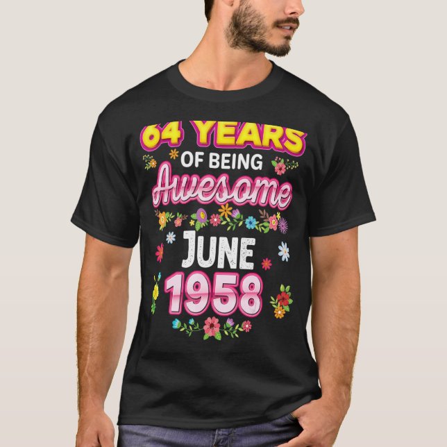 Camiseta 64 Años De Ser Increíble Desde Junio De 1958 (Anverso)