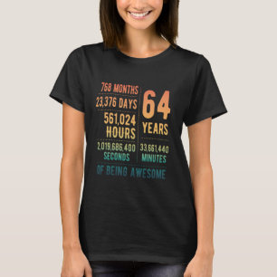 Camiseta 64 años Hombres Famosos de 64 años