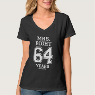 Camiseta 64 Años Siendo La Sra. Aniversario De Parejas Muy 