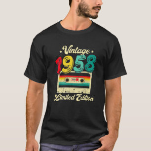 Camiseta 64 Años Vintage 1958 Cinta Cassette 64º Nacimiento