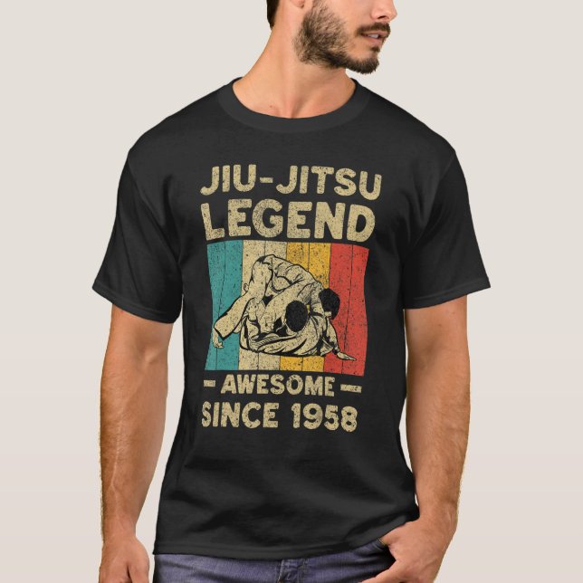 Camiseta 64 Years Old BJJ Jiu Jitsu Legend Awesome Since 19 (Anverso)