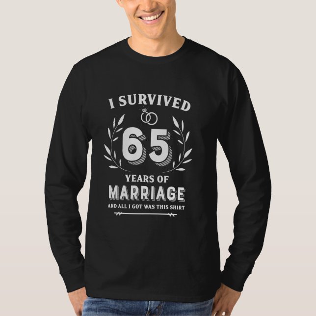 Camiseta 65º Boda Aniversario Parejas Esposa Esposa 65 Y (Anverso)