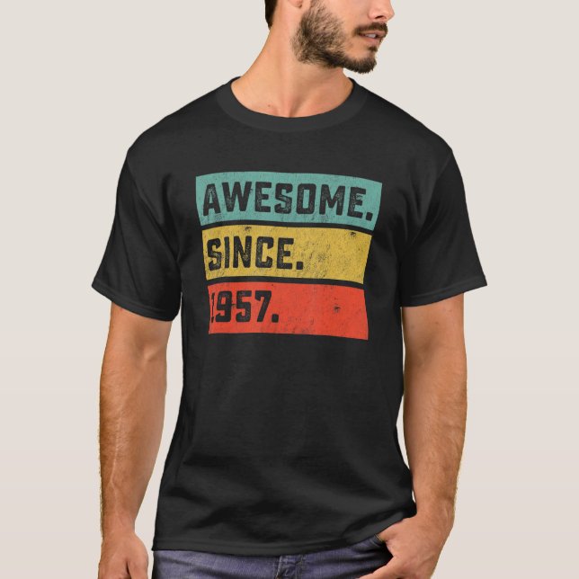 Camiseta 65º cumpleaños increíble desde 1957 65 años (Anverso)