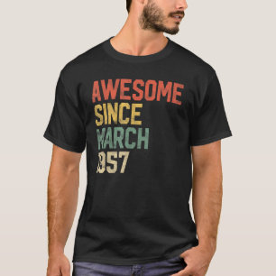 Camiseta 65º cumpleaños increíble desde marzo de 1957