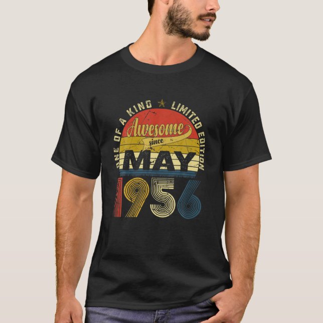 Camiseta 65.ª Decoración De Cumpleaños Mayo 1956 Hombres Mu (Anverso)