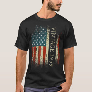 Camiseta 65.ª Vintage De Cumpleaños 1959 Bandera Estadounid
