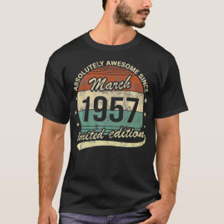 Camiseta 65.º cumpleaños Vintage marzo 1957 Absolutamente A