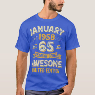 Camiseta 65 años de antigüedad Enero de 1958 65º nacimiento