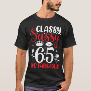 Camiseta 65 años de antigüedad Sassy 65 y Fabuloso 65° BIrt