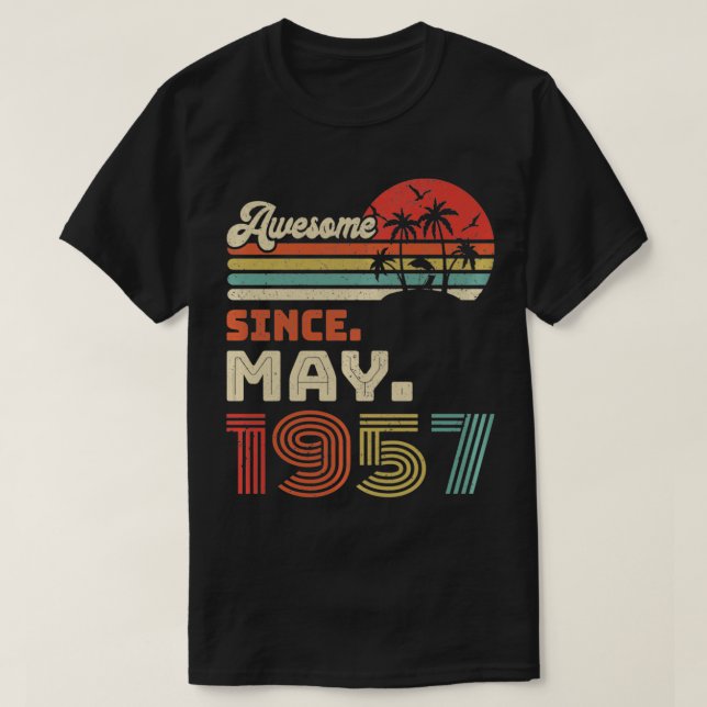 Camiseta 65 años de edad increíble desde mayo de 1957 65º c (Diseño del anverso)