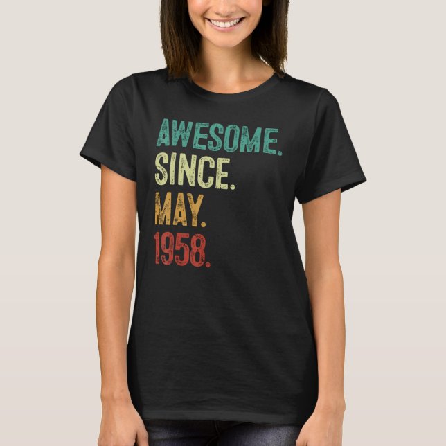 Camiseta 65 años de edad increíble desde mayo de 1958 65º c (Anverso)