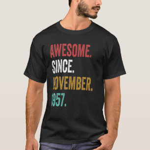 Camiseta 65 años de edad increíble desde noviembre de 1957 