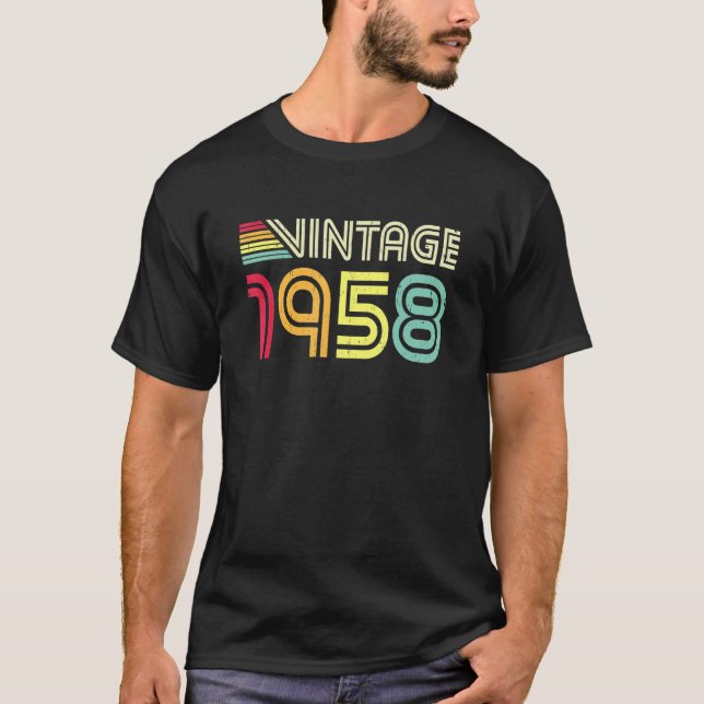 Camiseta 65 años Vintage 1958 65º cumpleaños (Anverso)