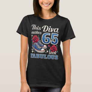 Camiseta 65° cumpleaños para una mujer fabulosa, diva, dama