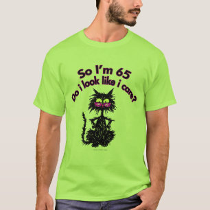 Camiseta 65.o Regalos del gato del cumpleaños