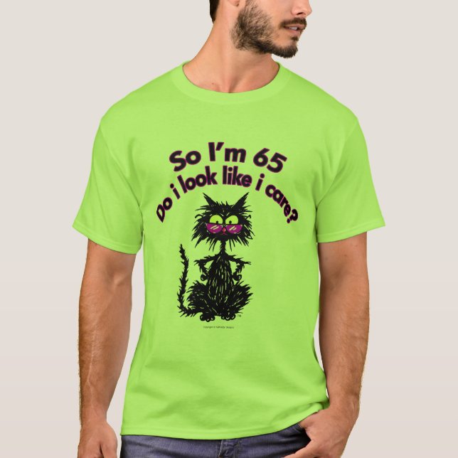 Camiseta 65.o Regalos del gato del cumpleaños (Anverso)