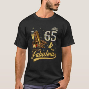 Camiseta 65 y fabuloso leopardo Rosa de vino de 65 años
