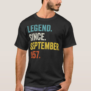 Camiseta 65 Years Old Legend Since September 1957 65th Birt