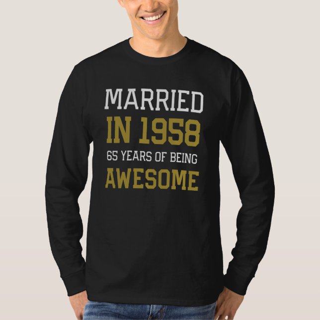 Camiseta 65th Anniversary for Men Married In 1958 Couples H (Anverso)