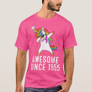 Camiseta 66º cumpleaños, unicornio dab, Awesome desde 1955