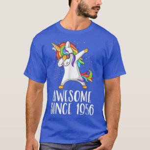 Camiseta 66º cumpleaños, unicornio dab, Awesome desde 1956