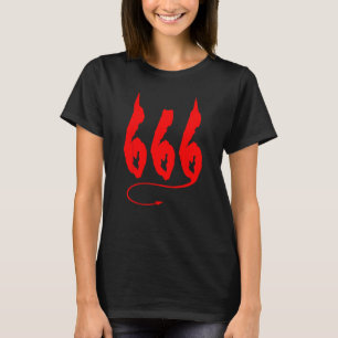 Camiseta 666 Margen del satanismo de la bestia Cuernos del