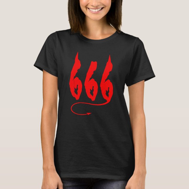 Camiseta 666 Margen del satanismo de la bestia Cuernos del  (Anverso)