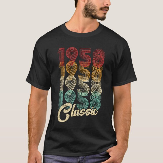 Camiseta 66.ª Regalo de cumpleaños Clásico 1958 66 años (Anverso)