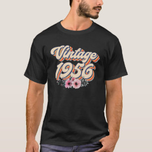 Camiseta 66.ª Vintage 1956 Floral 66 Años