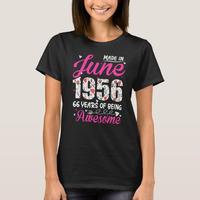 Camiseta 66.º cumpleaños increíble desde junio de 1956 (Anverso)