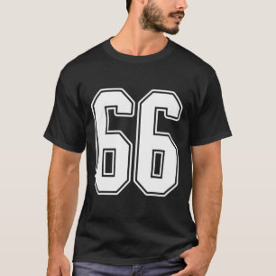 Camiseta #66 Esbozo blanco número 66 Estíl Deportivo Fan Je
