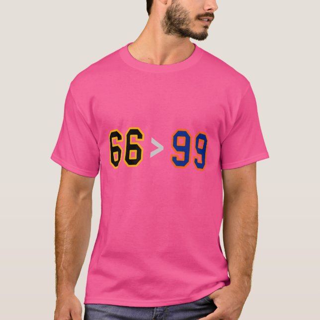 Camiseta 66 Mayor Que 99 Gracioso Pittsburgh Edmonton Hocke (Anverso)