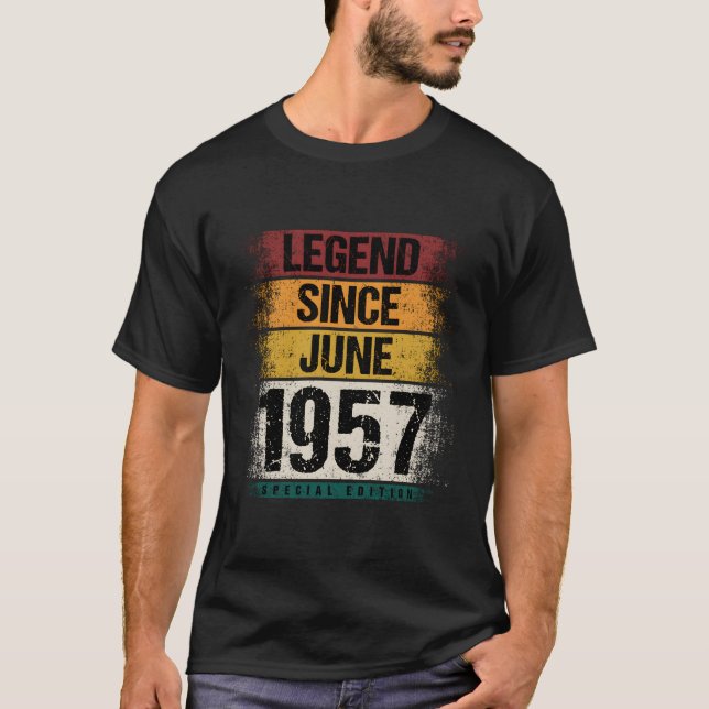Camiseta 66 Nacido En Junio De 1957 66ª Decoración (Anverso)