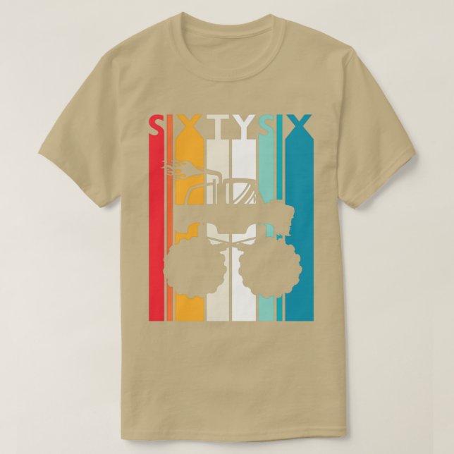 Camiseta 66th Birthday Gift Monster Truck Shirt 66 Year Old (Diseño del anverso)