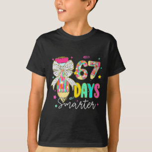 Camiseta 67º Día De Escuela 67 Días Más Inteligente Lazo Co