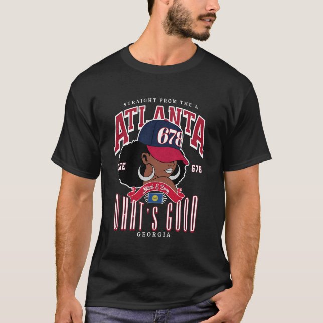 Camiseta 678 Código de Área de ATL sin disculparse Melanado (Anverso)